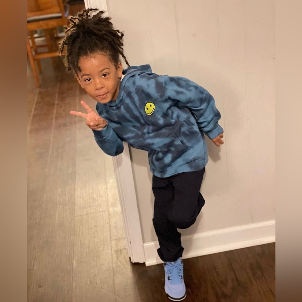 Blue tie dye boys hoodie
